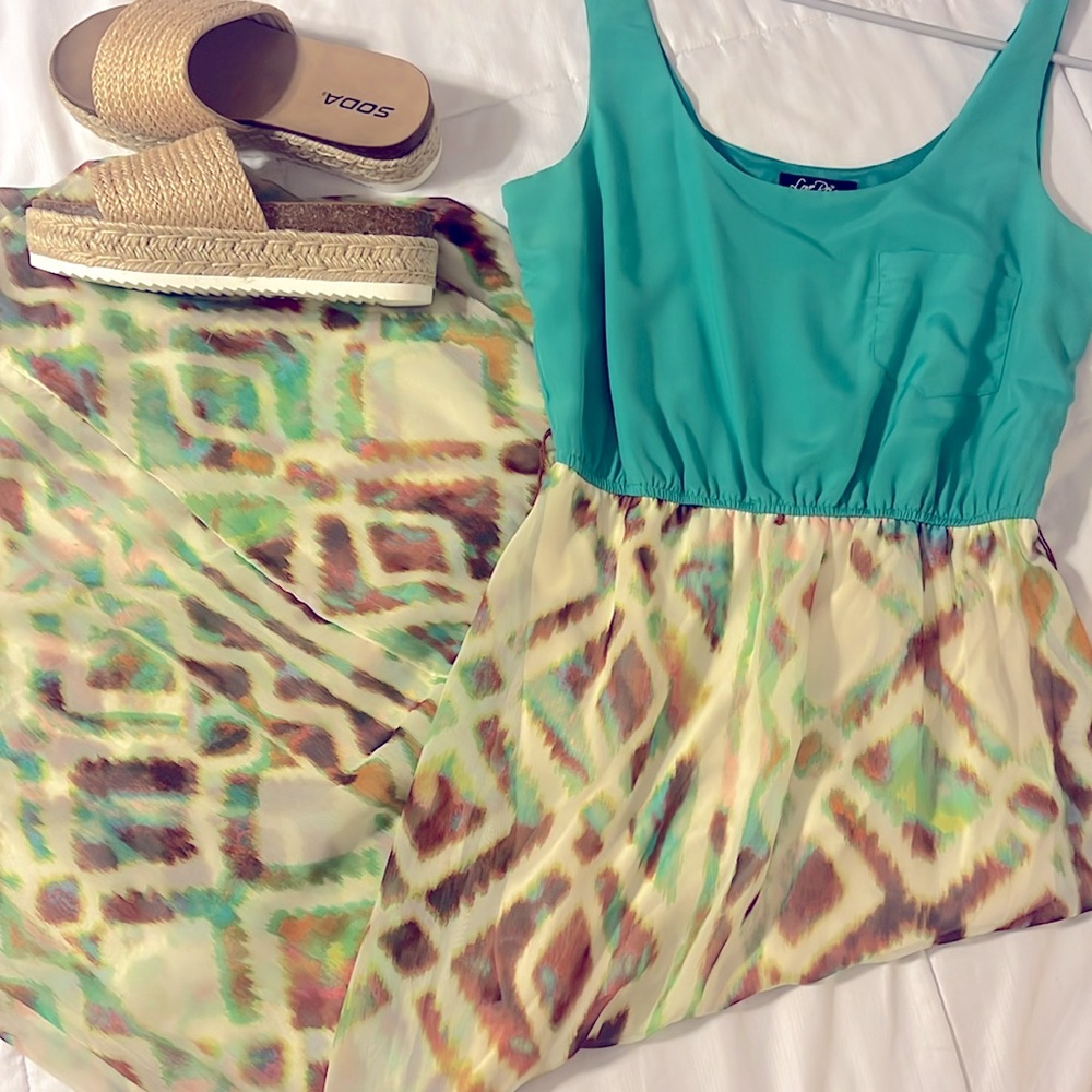 Full-length Aztec Print Summer Dress 👗